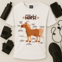 Cute Funny Anatomy Of A Horse Diagram Cooling Performance Crew T-Shirt