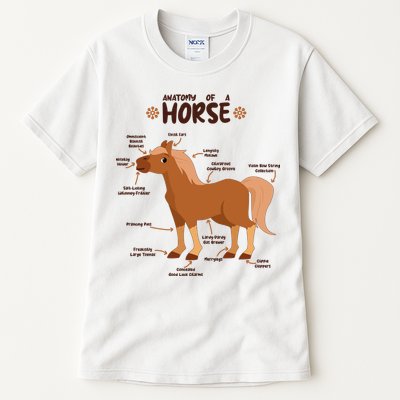 Cute Funny Anatomy Of A Horse Diagram Tall T-Shirt