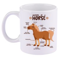 Cute Funny Anatomy Of A Horse Diagram 11oz C Handle Ceramic Mug