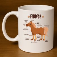 Cute Funny Anatomy Of A Horse Diagram 11oz C Handle Ceramic Mug