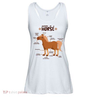 Cute Funny Anatomy Of A Horse Diagram Ladies Essential Flowy Tank