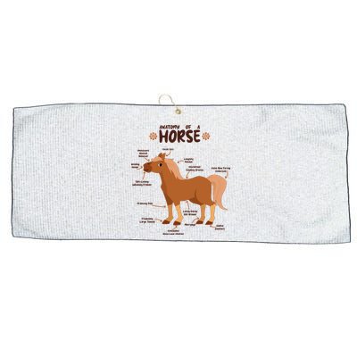 Cute Funny Anatomy Of A Horse Diagram Large Microfiber Waffle Golf Towel