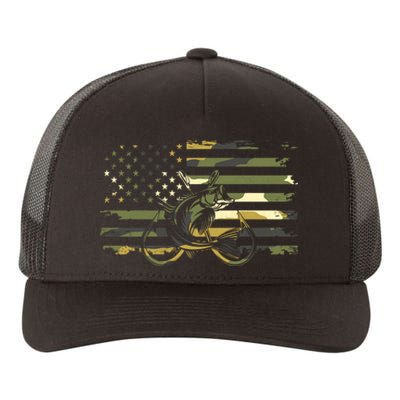 Camouflage Fishing Apparel American Flag Yupoong Adult 5-Panel Trucker Hat