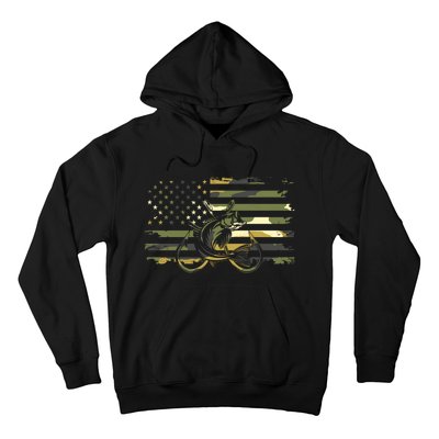 Camouflage Fishing Apparel American Flag Hoodie