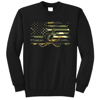 Camouflage Fishing Apparel American Flag Sweatshirt