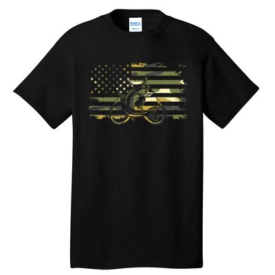 Camouflage Fishing Apparel American Flag Tall T-Shirt