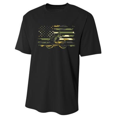 Camouflage Fishing Apparel American Flag Performance Sprint T-Shirt