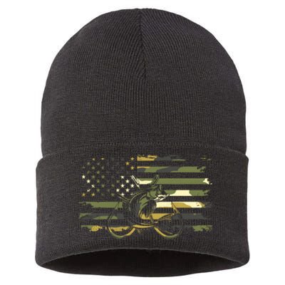 Camouflage Fishing Apparel American Flag Sustainable Knit Beanie