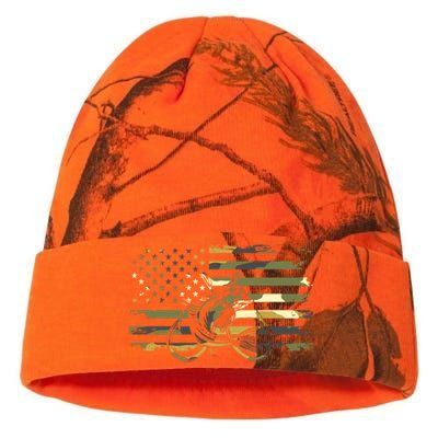 Camouflage Fishing Apparel American Flag Kati Licensed 12" Camo Beanie