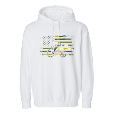 Camouflage Fishing Apparel American Flag Garment-Dyed Fleece Hoodie