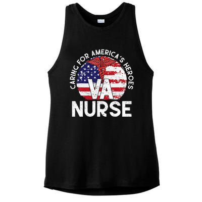 Caring For AmericaS Heroes Patriotic Va Nurse Ladies PosiCharge Tri-Blend Wicking Tank