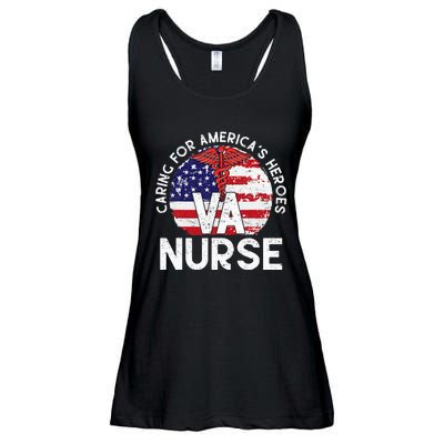 Caring For AmericaS Heroes Patriotic Va Nurse Ladies Essential Flowy Tank