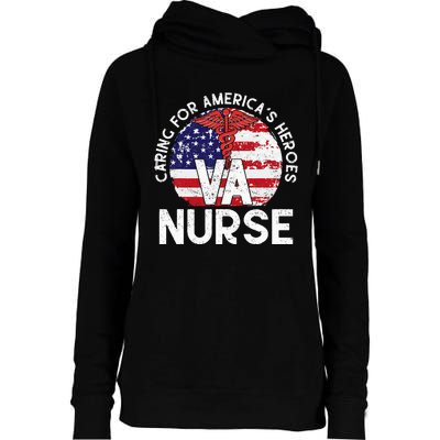 Caring For AmericaS Heroes Patriotic Va Nurse Womens Funnel Neck Pullover Hood