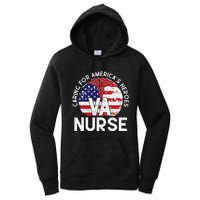 Caring For AmericaS Heroes Patriotic Va Nurse Women's Pullover Hoodie