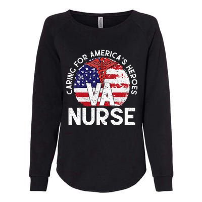 Caring For AmericaS Heroes Patriotic Va Nurse Womens California Wash Sweatshirt