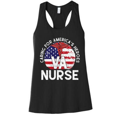 Caring For AmericaS Heroes Patriotic Va Nurse Women's Racerback Tank