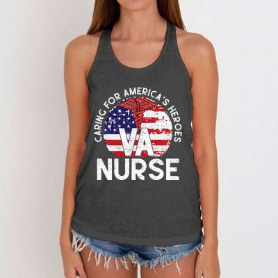 Caring For AmericaS Heroes Patriotic Va Nurse Women's Knotted Racerback Tank