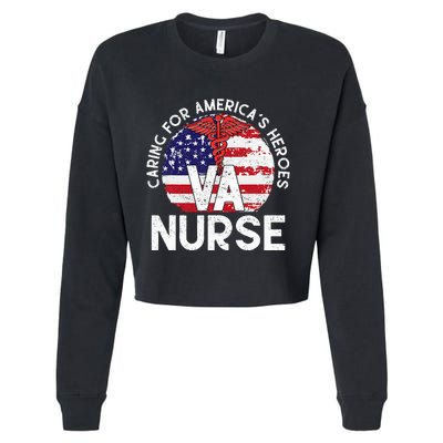 Caring For AmericaS Heroes Patriotic Va Nurse Cropped Pullover Crew