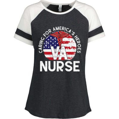 Caring For AmericaS Heroes Patriotic Va Nurse Enza Ladies Jersey Colorblock Tee