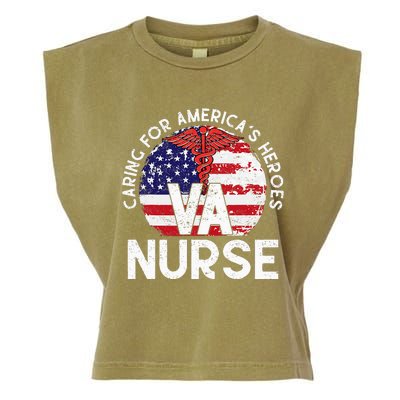 Caring For AmericaS Heroes Patriotic Va Nurse Garment-Dyed Women's Muscle Tee