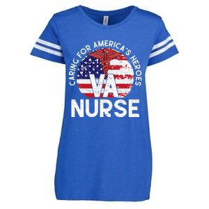 Caring For AmericaS Heroes Patriotic Va Nurse Enza Ladies Jersey Football T-Shirt