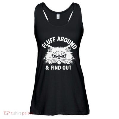 Cat Fluff Around Funny Sarcastic Quote Humor Hoodie Ladies Essential Flowy Tank