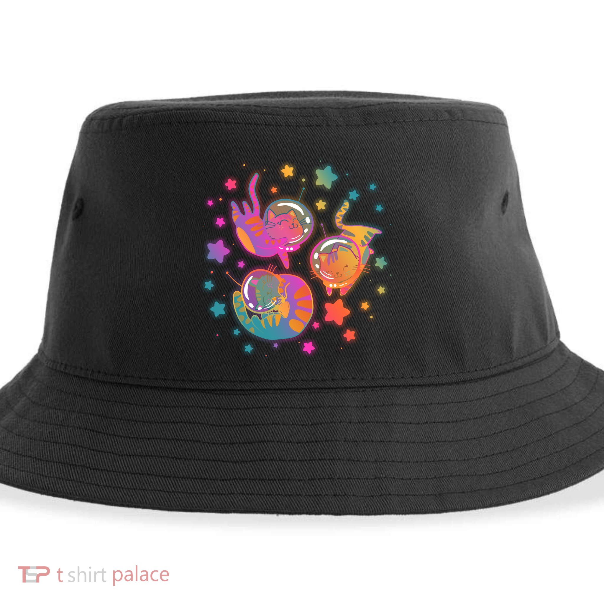Cute Funny Astronaut Space Kitty Cats Sustainable Bucket Hat