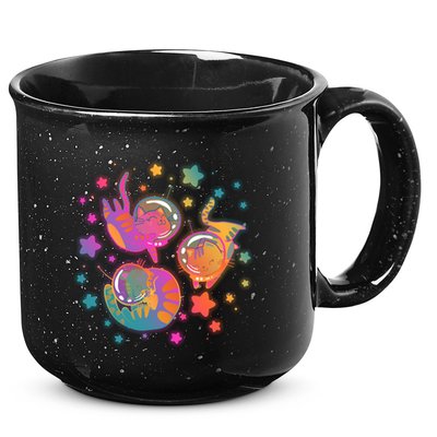 Cute Funny Astronaut Space Kitty Cats 15oz Campfire Ceramic Mug