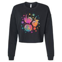 Cute Funny Astronaut Space Kitty Cats Cropped Pullover Crew