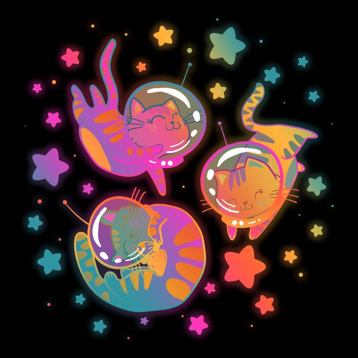 Cute Funny Astronaut Space Kitty Cats Women's V-Neck T-Shirt