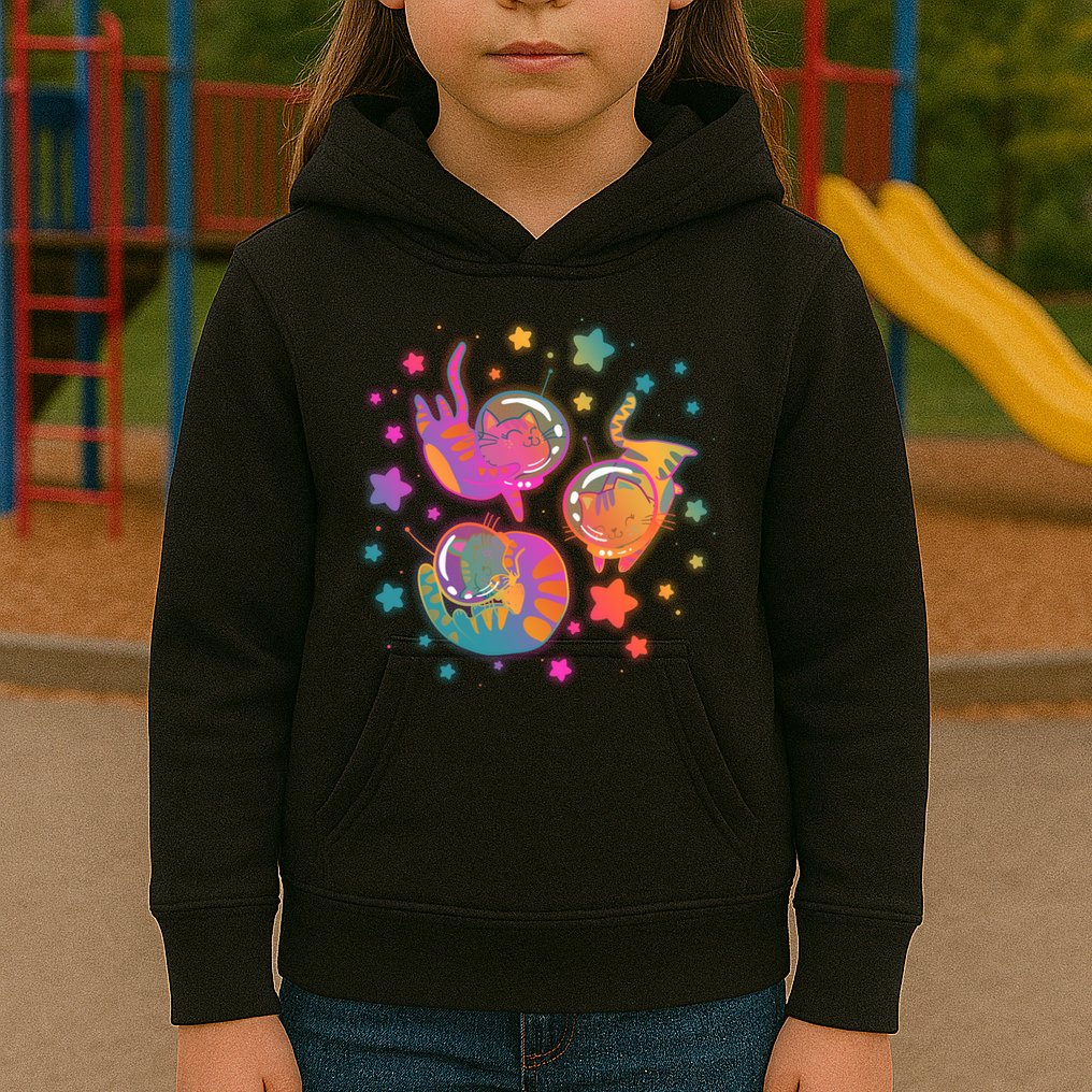 Cute Funny Astronaut Space Kitty Cats Kids Hoodie