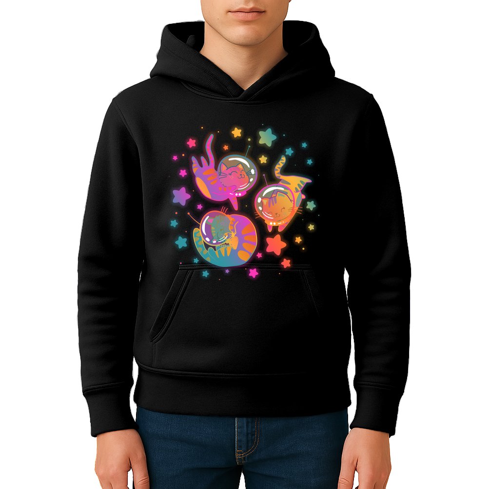 Cute Funny Astronaut Space Kitty Cats Kids Hoodie