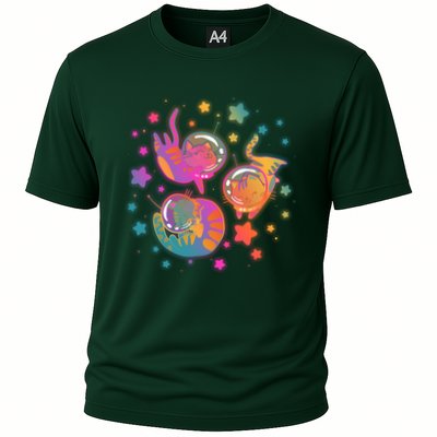 Cute Funny Astronaut Space Kitty Cats Performance Shirt