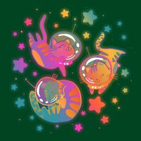 Cute Funny Astronaut Space Kitty Cats Cooling Performance Crew T-Shirt