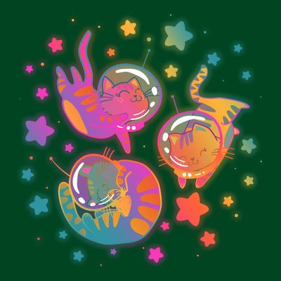 Cute Funny Astronaut Space Kitty Cats T-Shirt