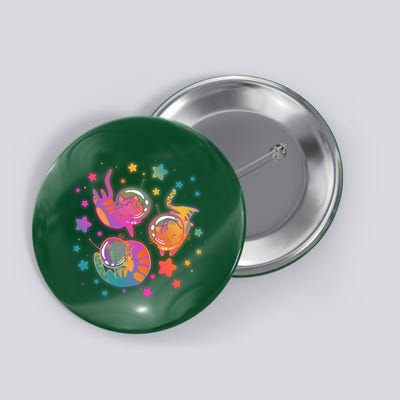 Cute Funny Astronaut Space Kitty Cats Button