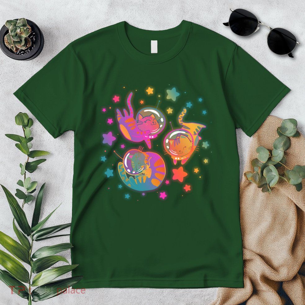 Cute Funny Astronaut Space Kitty Cats Premium T-Shirt