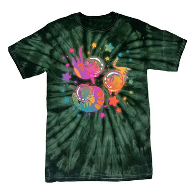 Cute Funny Astronaut Space Kitty Cats Tie-Dye T-Shirt