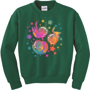 Cute Funny Astronaut Space Kitty Cats Kids Sweatshirt