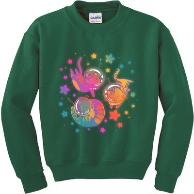Cute Funny Astronaut Space Kitty Cats Kids Sweatshirt