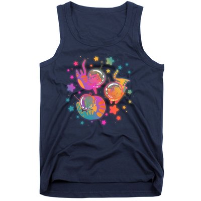 Cute Funny Astronaut Space Kitty Cats Tank Top