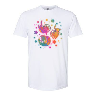 Cute Funny Astronaut Space Kitty Cats Softstyle CVC T-Shirt