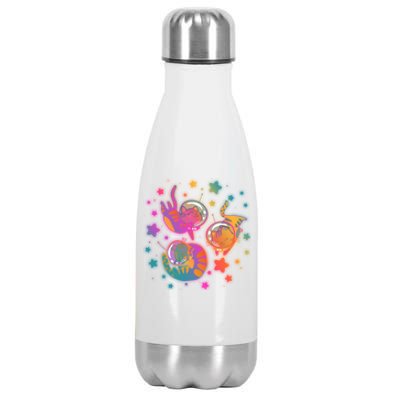 Cute Funny Astronaut Space Kitty Cats Stainless Steel Insulated Water Bottle