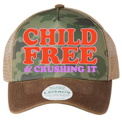 Child Free And Crushing It Funny sayings Legacy Tie Dye Trucker Hat