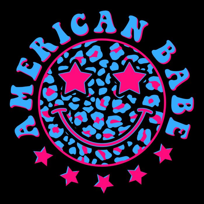 Cute Funny American Babe Leopard Print Smiley Emoji Sustainable Bucket Hat