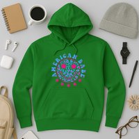Cute Funny American Babe Leopard Print Smiley Emoji Hoodie