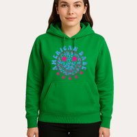 Cute Funny American Babe Leopard Print Smiley Emoji Hoodie