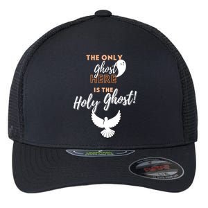 Christian Funny Antihalloween Only Ghost Holy Ghost Humor Gift Flexfit Unipanel Trucker Cap