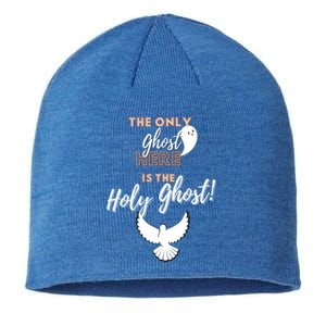 Christian Funny Antihalloween Only Ghost Holy Ghost Humor Gift Sustainable Beanie