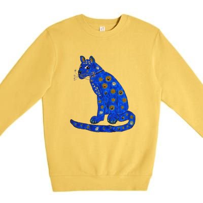 Cute Funny ABBA Ugly Blue Cat Premium Crewneck Sweatshirt